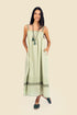 Long dress in cotton gauze with adjustable thin straps