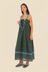 Long dress in cotton gauze with adjustable thin straps