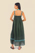 Long dress in cotton gauze with adjustable thin straps