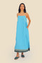 Sleeveless long dress in cotton with adjustable straps