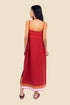 Sleeveless long dress in cotton with adjustable straps