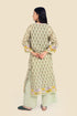 Tunic dress in printed cotton gauze with side slits