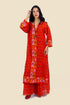 Tunic dress in printed cotton gauze with side slits