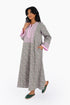 Long kaftan printed dress with pockets
