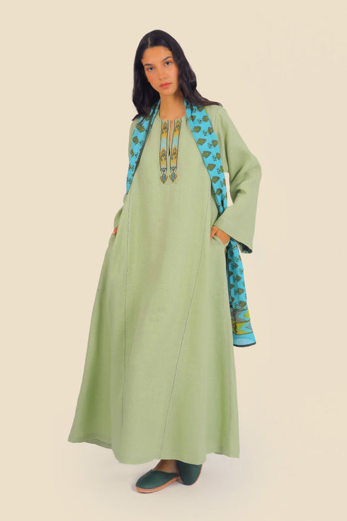 Embroidery long sleeves jellabiya dress