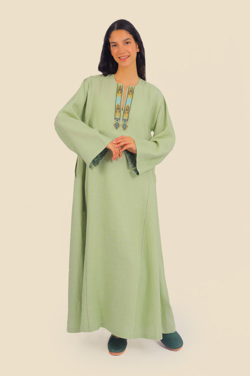 Embroidery long sleeves jellabiya dress