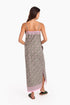 Long Sleeveless printed dress with thin adjustable straps and pockets