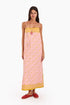 Long Sleeveless printed dress with thin adjustable straps and pockets