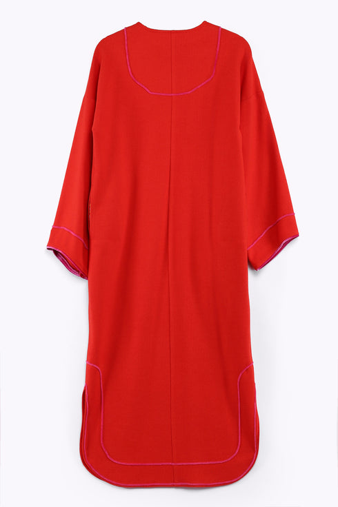 Dress in cotton and viscose cashmere with pockets
