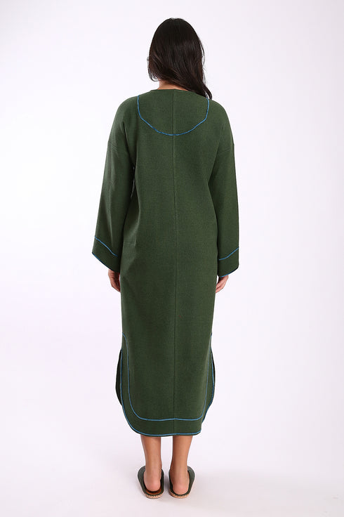 Dress in cotton and viscose cashmere with pockets