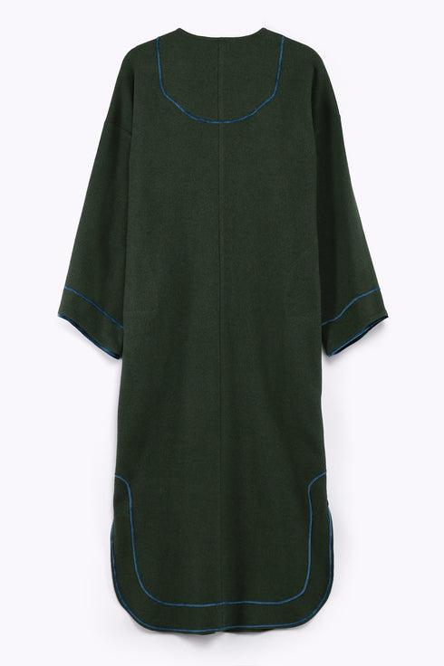 Dress in cotton and viscose cashmere with pockets