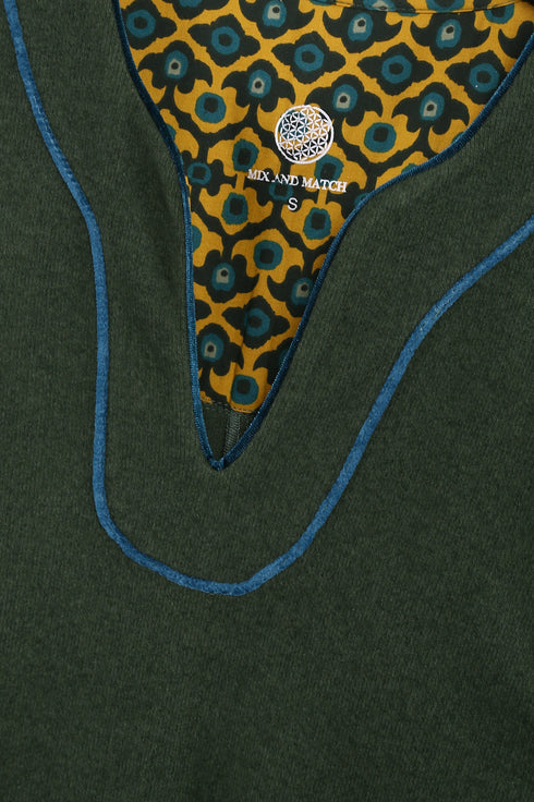 Dress in cotton and viscose cashmere with pockets