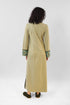 Long dress in cotton blend cashmere with side slits