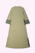 Long dress in cotton blend cashmere with side slits