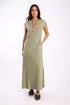 Long Sleeveless dress with side slits and pockets