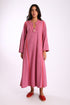 Reversible long dress in cotton blend jacquard