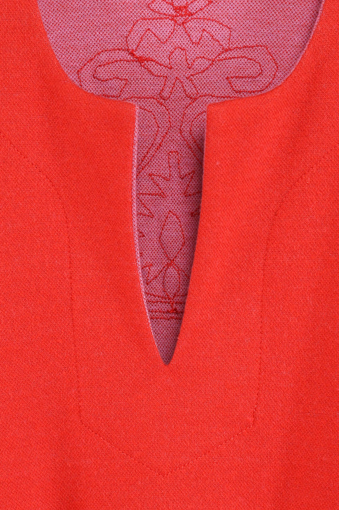 Reversible long dress in cotton blend jacquard