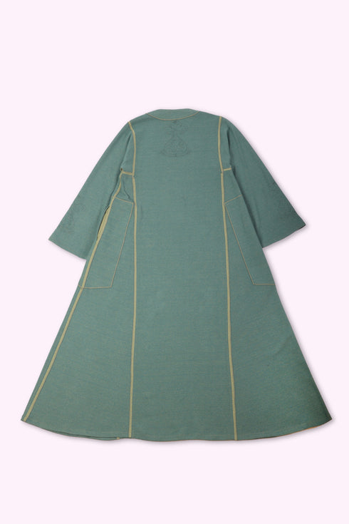 Reversible long dress in cotton blend jacquard