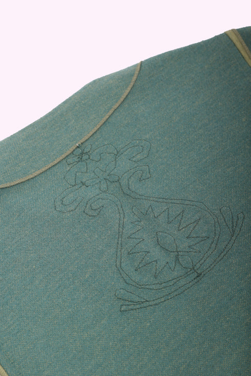 Reversible long dress in cotton blend jacquard