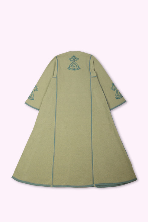 Reversible long dress in cotton blend jacquard