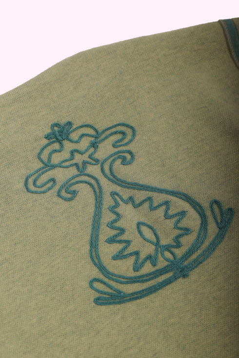 Reversible long dress in cotton blend jacquard