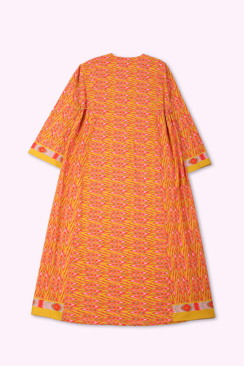Jellabiya style dress with side adjustable ties