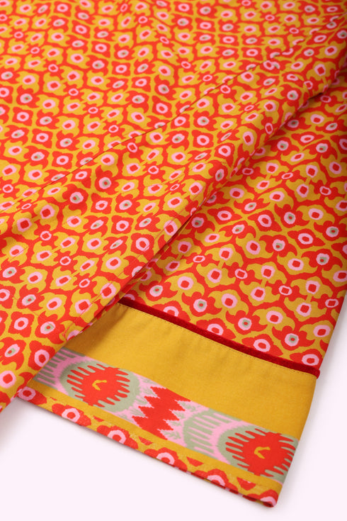 Long dress in printed cotton with pockets