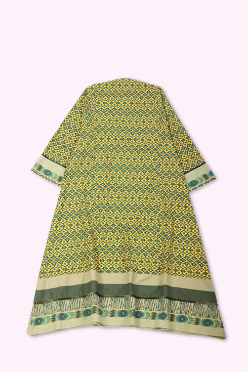 Long dress in printed cotton with pockets