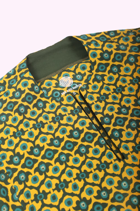 Long dress in printed cotton with pockets