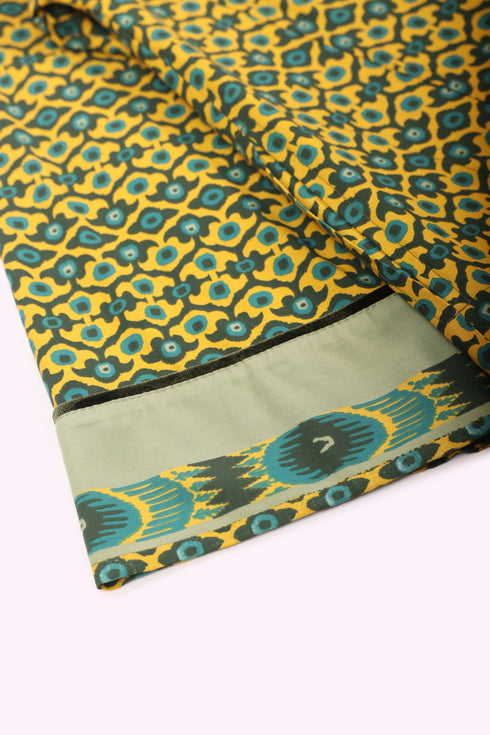 Long dress in printed cotton with pockets