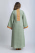 Linen Jellabiya with Contrast Embroidered Trim