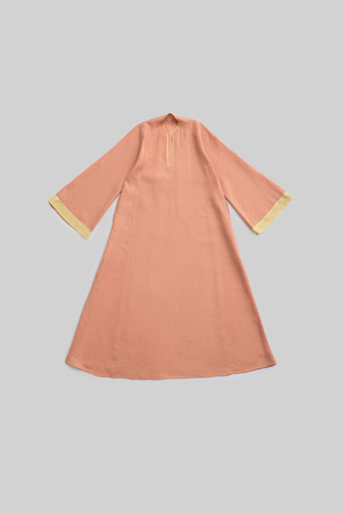 Linen jellabiya with bell sleeves
