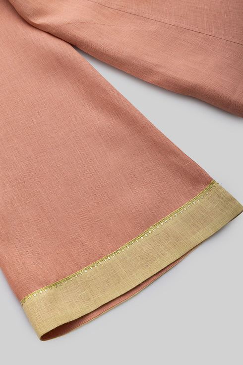 Linen jellabiya with bell sleeves