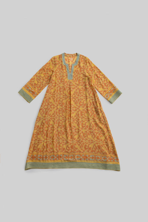 Printed Egyptian cotton gauze jellabiya