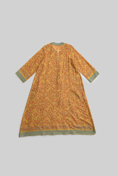 Printed Egyptian cotton gauze jellabiya