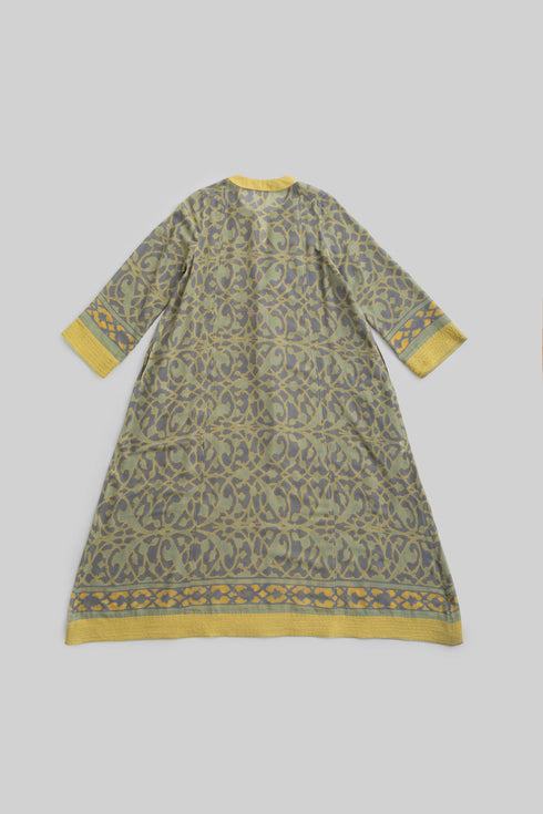Printed Egyptian cotton gauze jellabiya