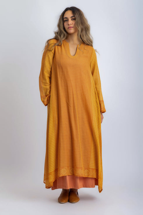 Asymmetric Long Jellabiya in Egyptian Cotton Voile