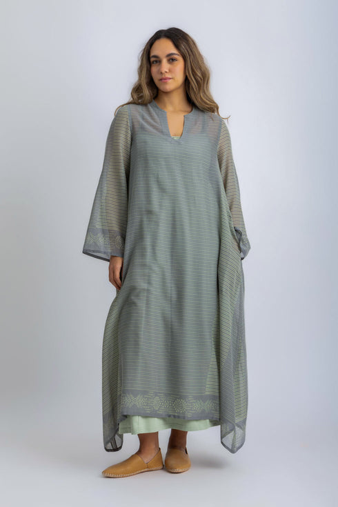 Asymmetric Long Jellabiya in Egyptian Cotton Voile