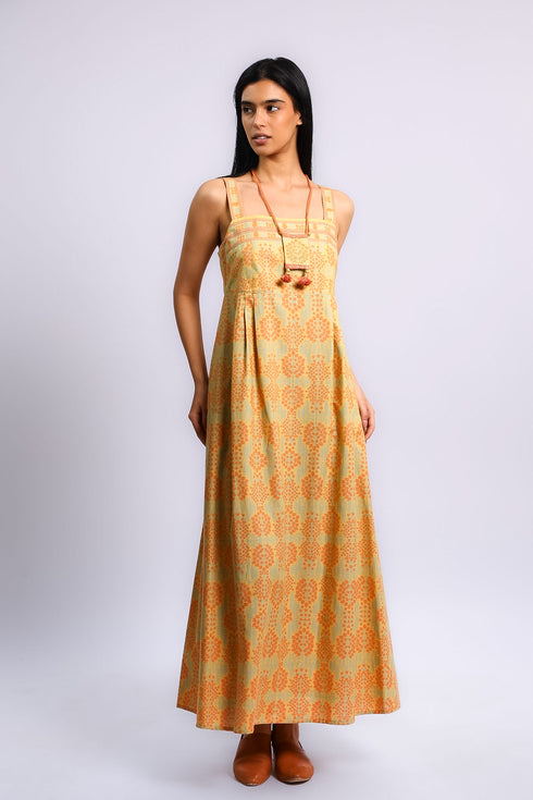 Egyptian cotton pleated maxi dress