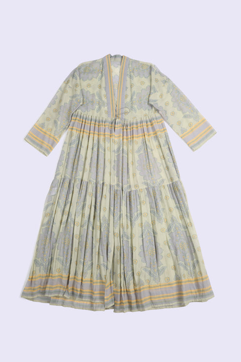 Flow tiered cotton voile maxi dress