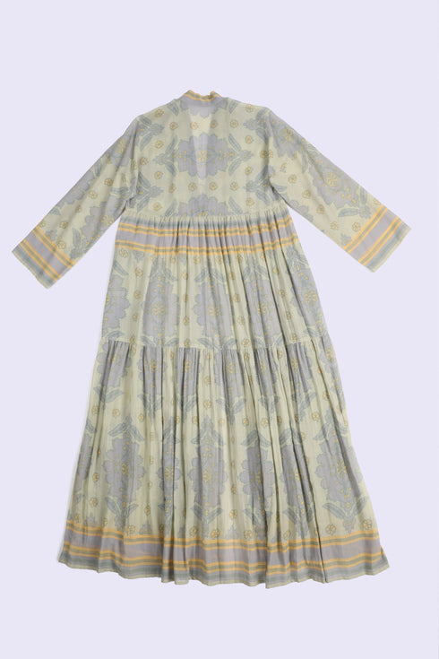 Flow tiered cotton voile maxi dress