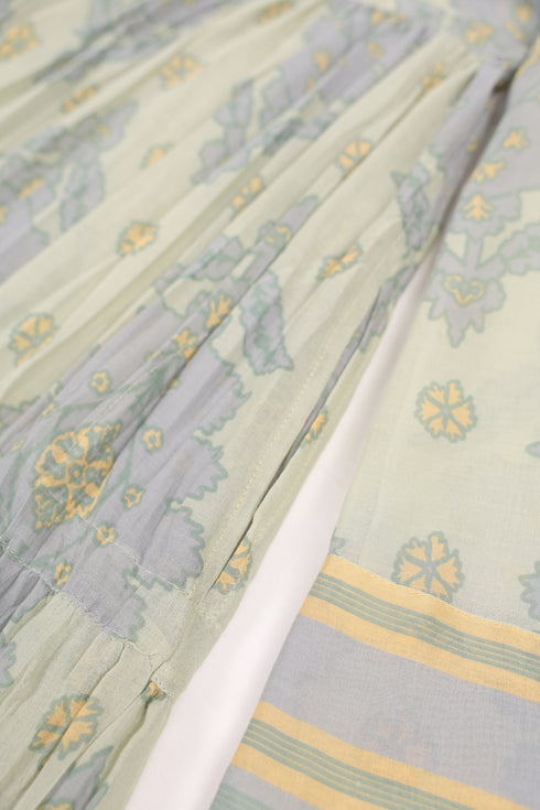 Flow tiered cotton voile maxi dress