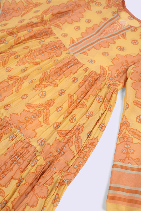 Flow tiered cotton voile maxi dress