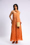 Pleated Egyptian cotton voile maxi dress
