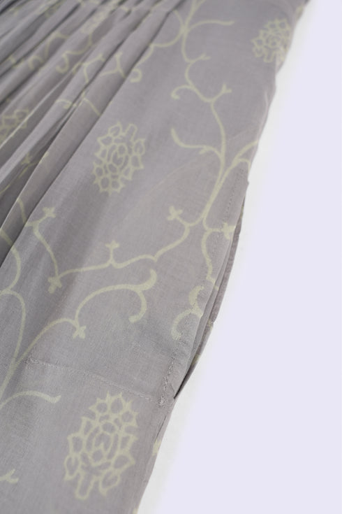 Pleated Egyptian cotton voile maxi dress