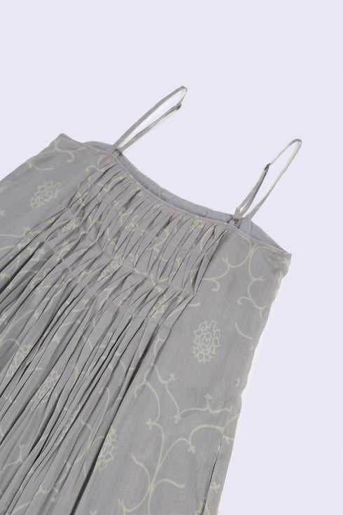 Pleated Egyptian cotton voile maxi dress