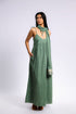 Foiled cotton slub maxi dress