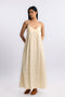 Foiled cotton slub maxi dress