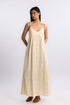 Foiled cotton slub maxi dress