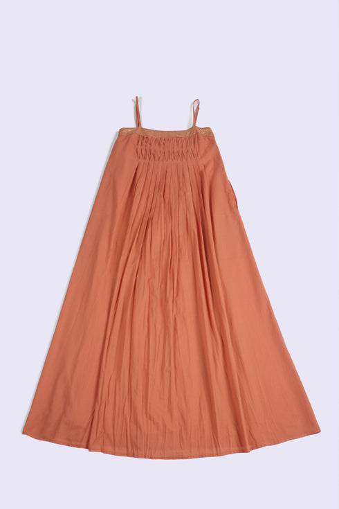 Egyptian cotton voile gold-embellished maxi dress